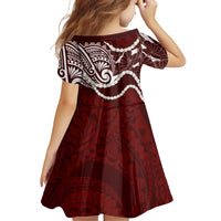Aloha Hawaii Kalo Pikake Lei Family Matching Mermaid Dress and Hawaiian Shirt Chest Tattoo Oxblood Hawaiian Pattern