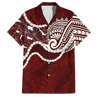 Aloha Hawaii Kalo Pikake Lei Hawaiian Shirt Chest Tattoo Oxblood Hawaiian Pattern LT14 Oxblood - Polynesian Pride