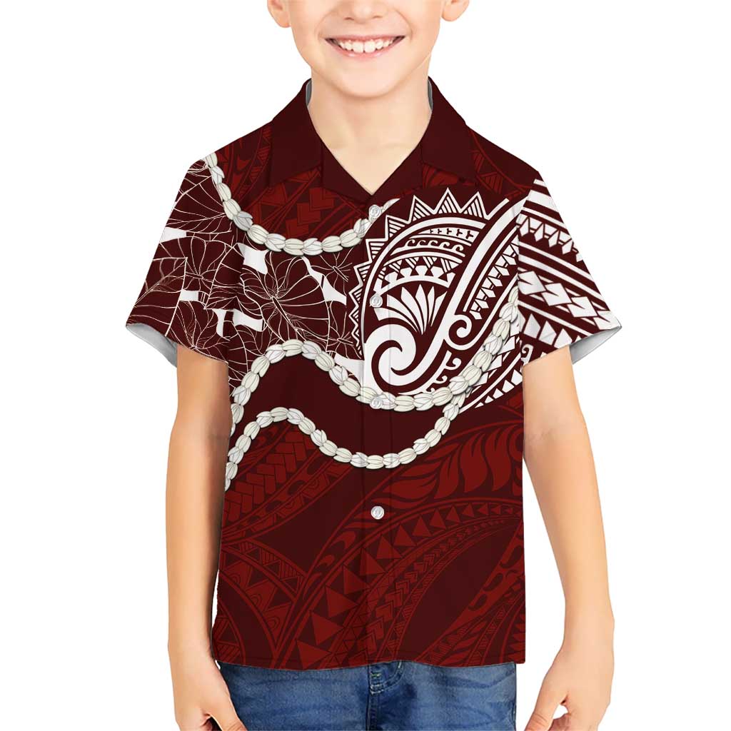 Aloha Hawaii Kalo Pikake Lei Hawaiian Shirt Chest Tattoo Oxblood Hawaiian Pattern LT14 - Polynesian Pride