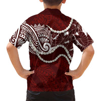 Aloha Hawaii Kalo Pikake Lei Hawaiian Shirt Chest Tattoo Oxblood Hawaiian Pattern LT14 - Polynesian Pride