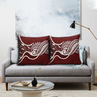 Aloha Hawaii Kalo Pikake Lei Pillow Cover Chest Tattoo Oxblood Hawaiian Pattern