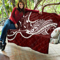 Aloha Hawaii Kalo Pikake Lei Quilt Chest Tattoo Oxblood Hawaiian Pattern