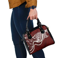 Aloha Hawaii Kalo Pikake Lei Shoulder Handbag Chest Tattoo Oxblood Hawaiian Pattern