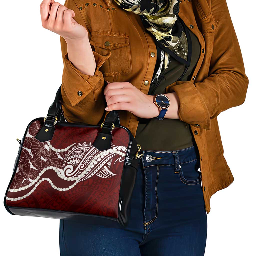 Aloha Hawaii Kalo Pikake Lei Shoulder Handbag Chest Tattoo Oxblood Hawaiian Pattern