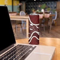 Aloha Hawaii Kalo Pikake Lei Skinny Tumbler Chest Tattoo Oxblood Hawaiian Pattern