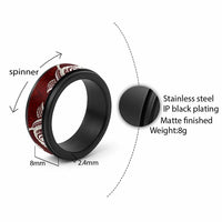 Aloha Hawaii Kalo Pikake Lei Spinner Ring Chest Tattoo Oxblood Hawaiian Pattern LT14 - Polynesian Pride
