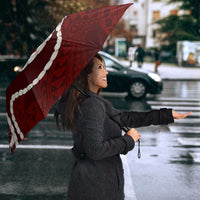 Aloha Hawaii Kalo Pikake Lei Umbrella Chest Tattoo Oxblood Hawaiian Pattern