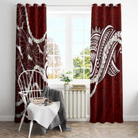 Aloha Hawaii Kalo Pikake Lei Window Curtain Chest Tattoo Oxblood Hawaiian Pattern