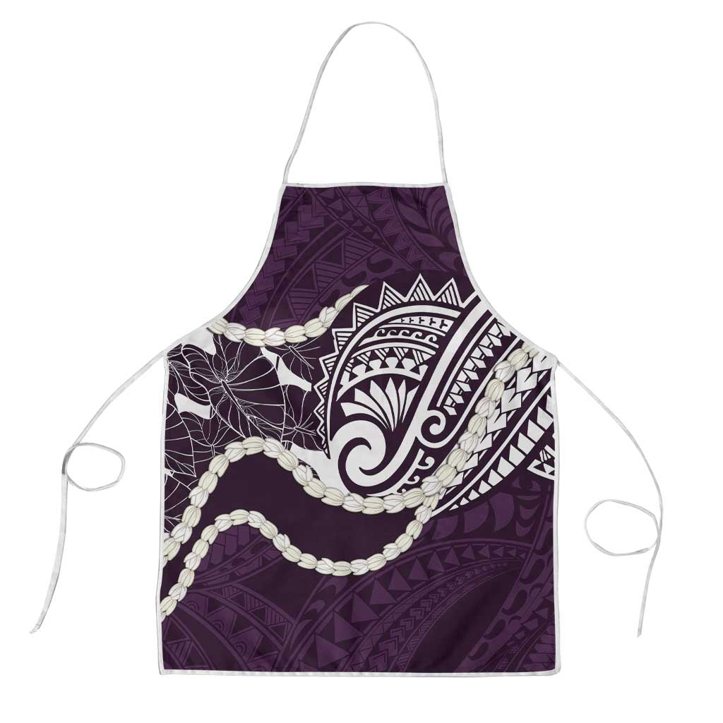 Aloha Hawaii Kalo Pikake Lei Apron Chest Tattoo Purple Hawaiian Pattern LT14 Purple - Polynesian Pride