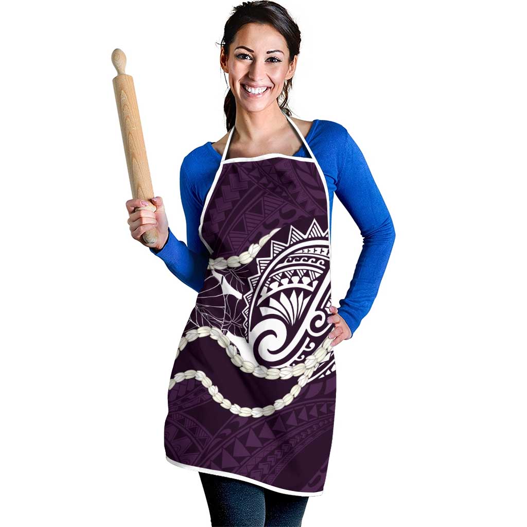 Aloha Hawaii Kalo Pikake Lei Apron Chest Tattoo Purple Hawaiian Pattern LT14 - Polynesian Pride