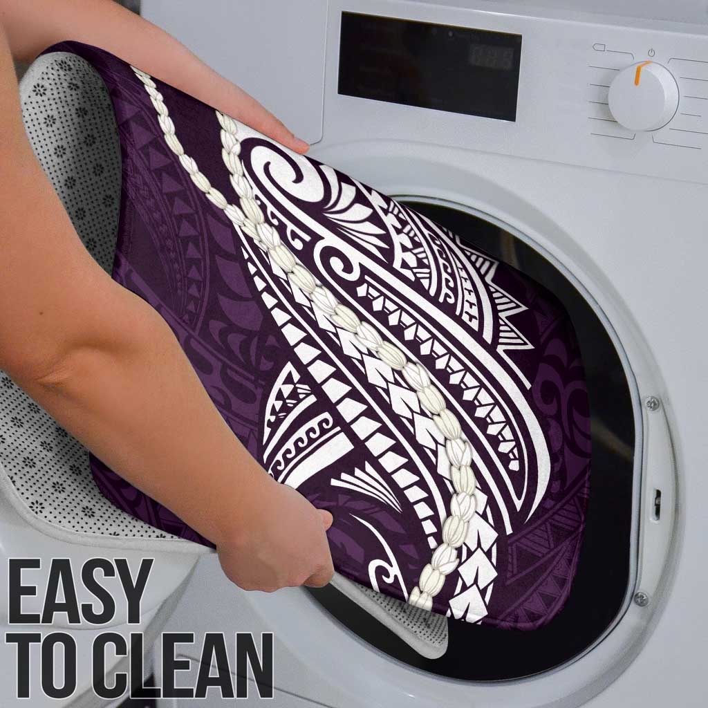 Aloha Hawaii Kalo Pikake Lei Bathroom Set Chest Tattoo Purple Hawaiian Pattern