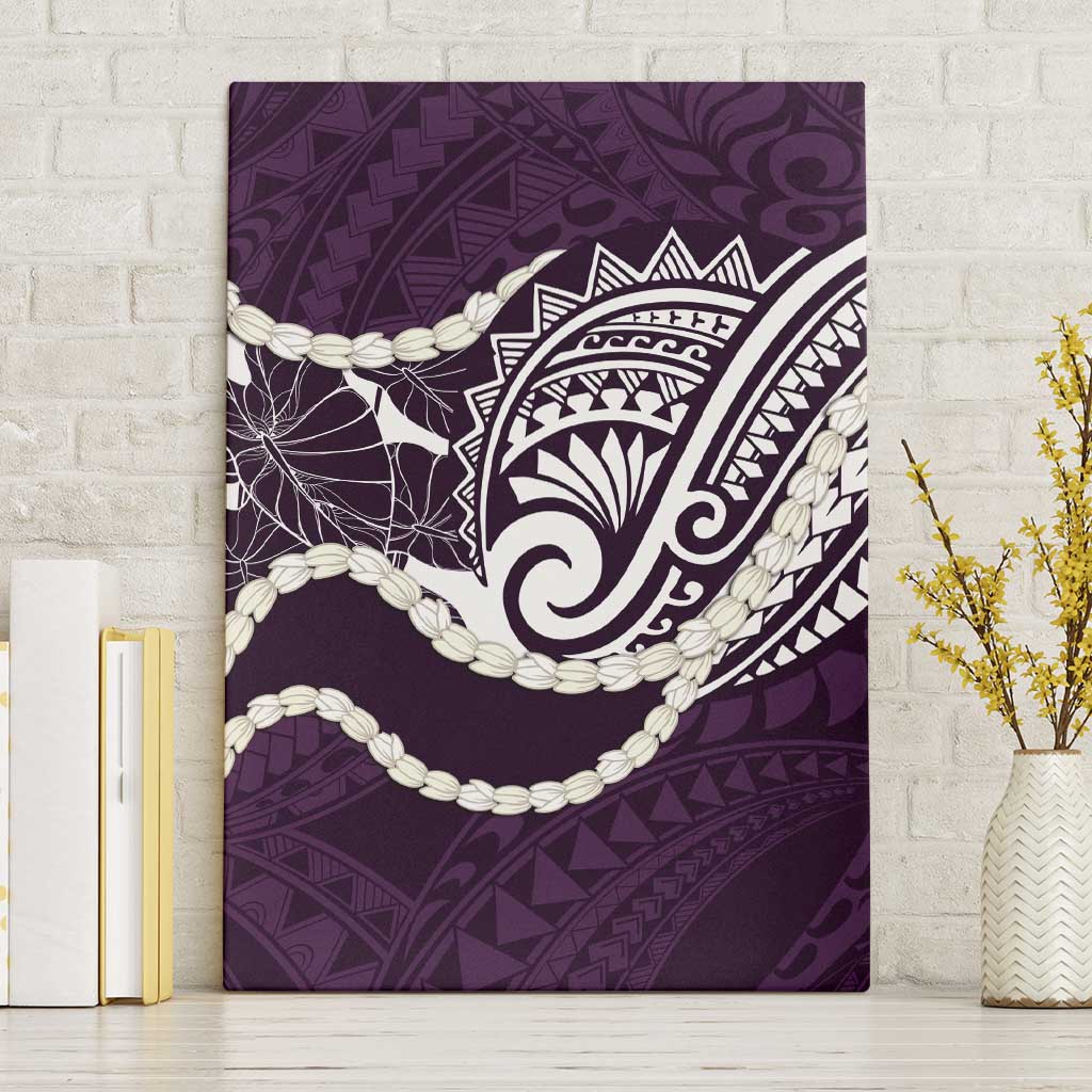 Aloha Hawaii Kalo Pikake Lei Canvas Wall Art Chest Tattoo Purple Hawaiian Pattern