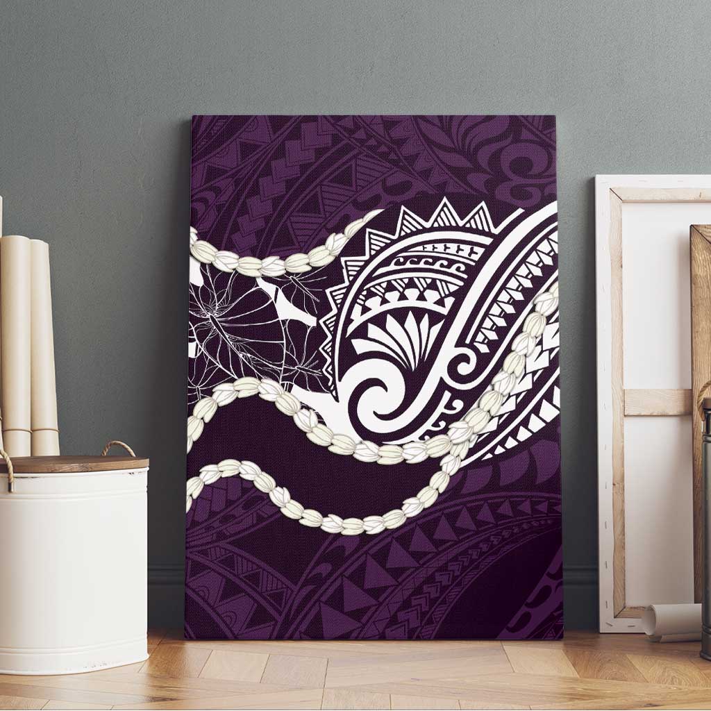 Aloha Hawaii Kalo Pikake Lei Canvas Wall Art Chest Tattoo Purple Hawaiian Pattern