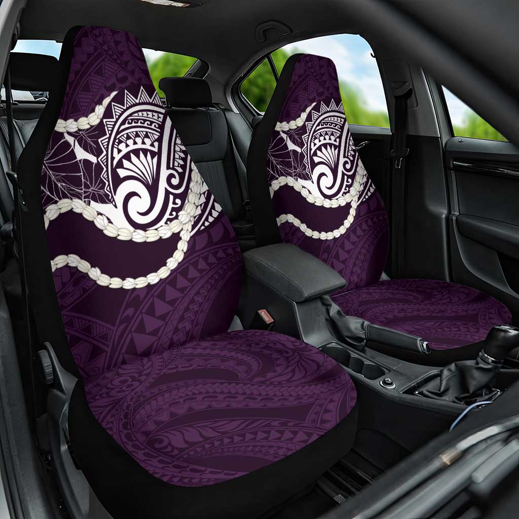 Aloha Hawaii Kalo Pikake Lei Car Seat Cover Chest Tattoo Purple Hawaiian Pattern LT14 One Size Purple - Polynesian Pride
