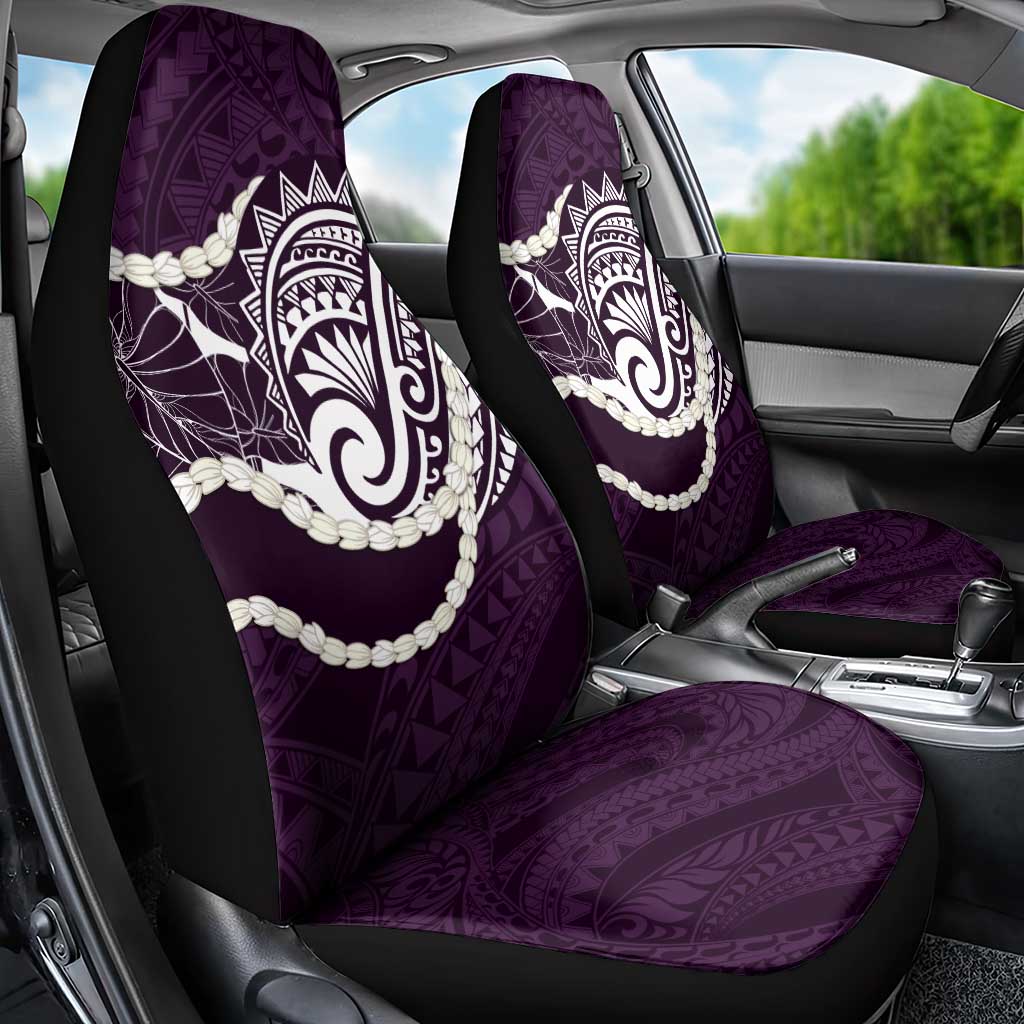 Aloha Hawaii Kalo Pikake Lei Car Seat Cover Chest Tattoo Purple Hawaiian Pattern LT14 - Polynesian Pride