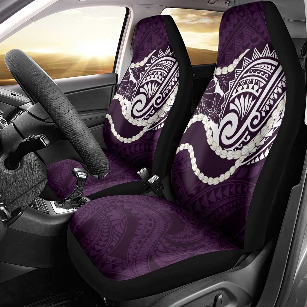 Aloha Hawaii Kalo Pikake Lei Car Seat Cover Chest Tattoo Purple Hawaiian Pattern LT14 - Polynesian Pride