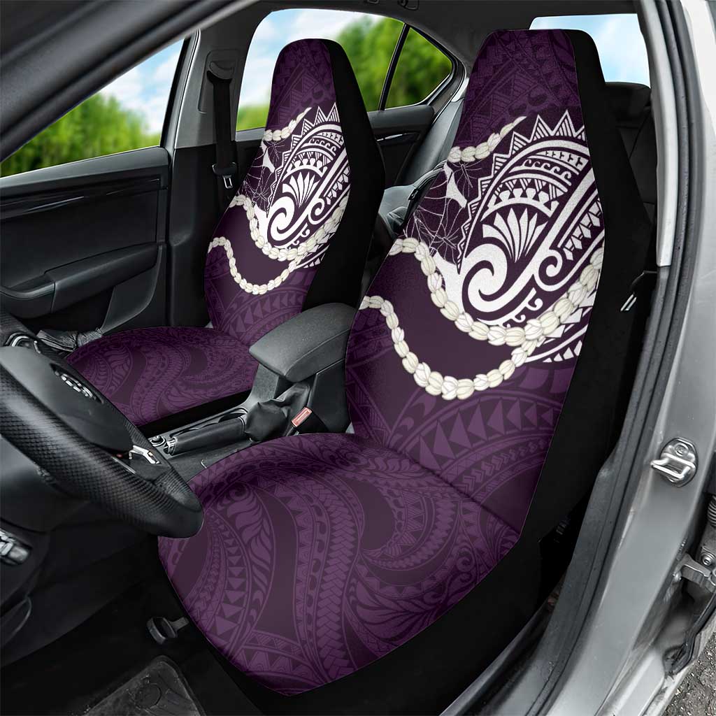 Aloha Hawaii Kalo Pikake Lei Car Seat Cover Chest Tattoo Purple Hawaiian Pattern LT14 - Polynesian Pride