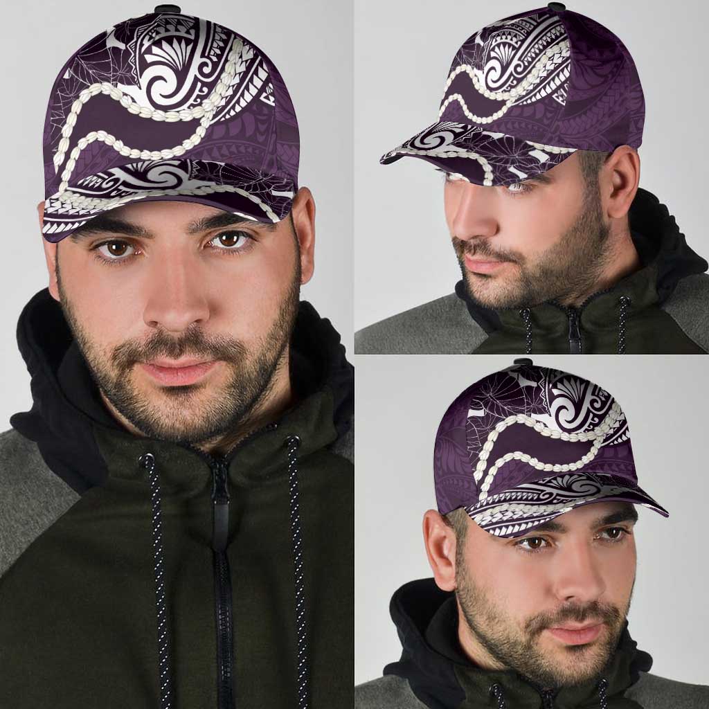 Aloha Hawaii Kalo Pikake Lei Classic Cap Chest Tattoo Purple Hawaiian Pattern