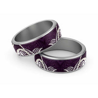 Aloha Hawaii Kalo Pikake Lei Classic Ring Chest Tattoo Purple Hawaiian Pattern