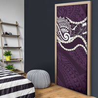Aloha Hawaii Kalo Pikake Lei Door Cover Chest Tattoo Purple Hawaiian Pattern