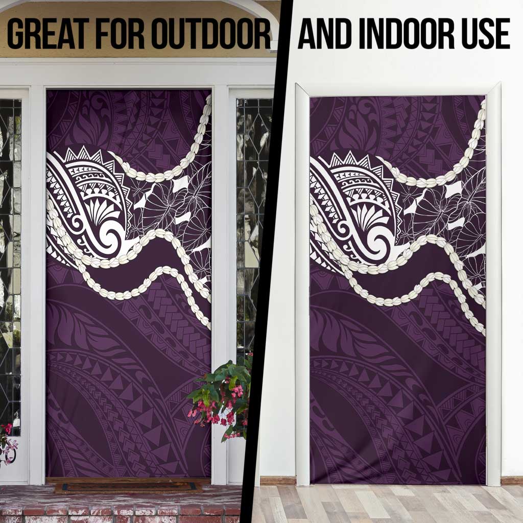 Aloha Hawaii Kalo Pikake Lei Door Cover Chest Tattoo Purple Hawaiian Pattern