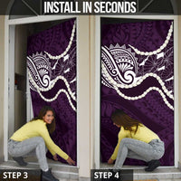 Aloha Hawaii Kalo Pikake Lei Door Cover Chest Tattoo Purple Hawaiian Pattern