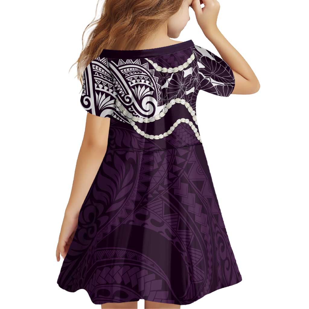 Aloha Hawaii Kalo Pikake Lei Family Matching Mermaid Dress and Hawaiian Shirt Chest Tattoo Purple Hawaiian Pattern