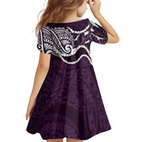 Aloha Hawaii Kalo Pikake Lei Family Matching Off Shoulder Maxi Dress and Hawaiian Shirt Chest Tattoo Purple Hawaiian Pattern