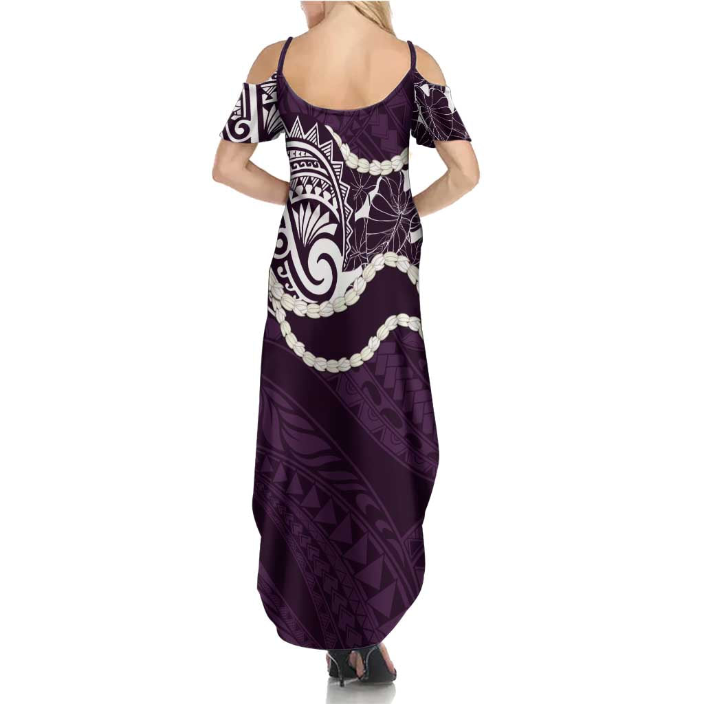 Aloha Hawaii Kalo Pikake Lei Family Matching Summer Maxi Dress and Hawaiian Shirt Chest Tattoo Purple Hawaiian Pattern