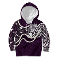 Aloha Hawaii Kalo Pikake Lei Kid Hoodie Chest Tattoo Purple Hawaiian Pattern