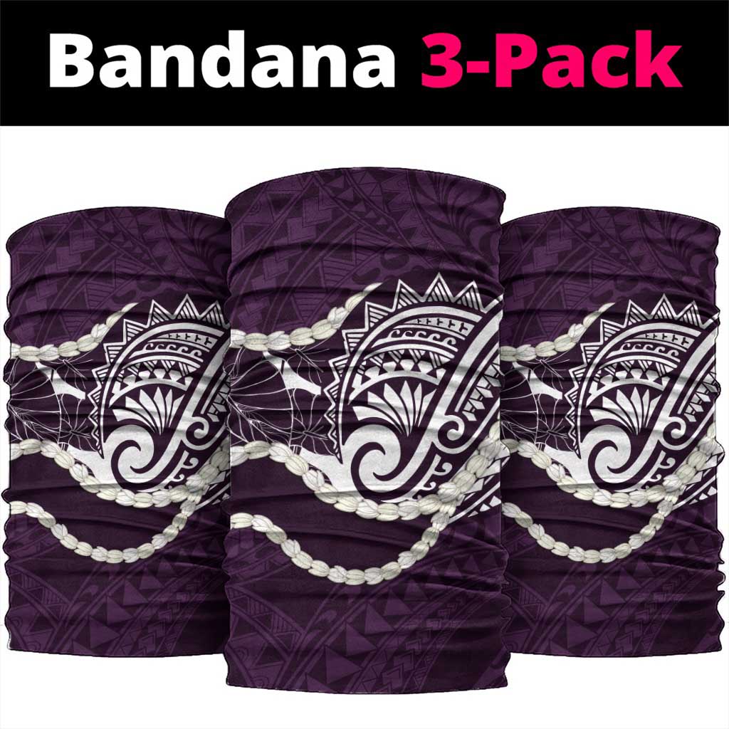 Aloha Hawaii Kalo Pikake Lei Neck Gaiter Chest Tattoo Purple Hawaiian Pattern LT14 package One Size: 25*50cm Purple - Polynesian Pride