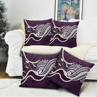 Aloha Hawaii Kalo Pikake Lei Pillow Cover Chest Tattoo Purple Hawaiian Pattern