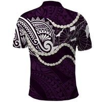Aloha Hawaii Kalo Pikake Lei Polo Shirt Chest Tattoo Purple Hawaiian Pattern LT14 - Polynesian Pride