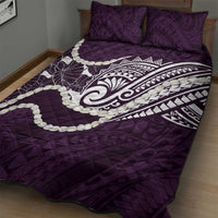 Aloha Hawaii Kalo Pikake Lei Quilt Bed Set Chest Tattoo Purple Hawaiian Pattern