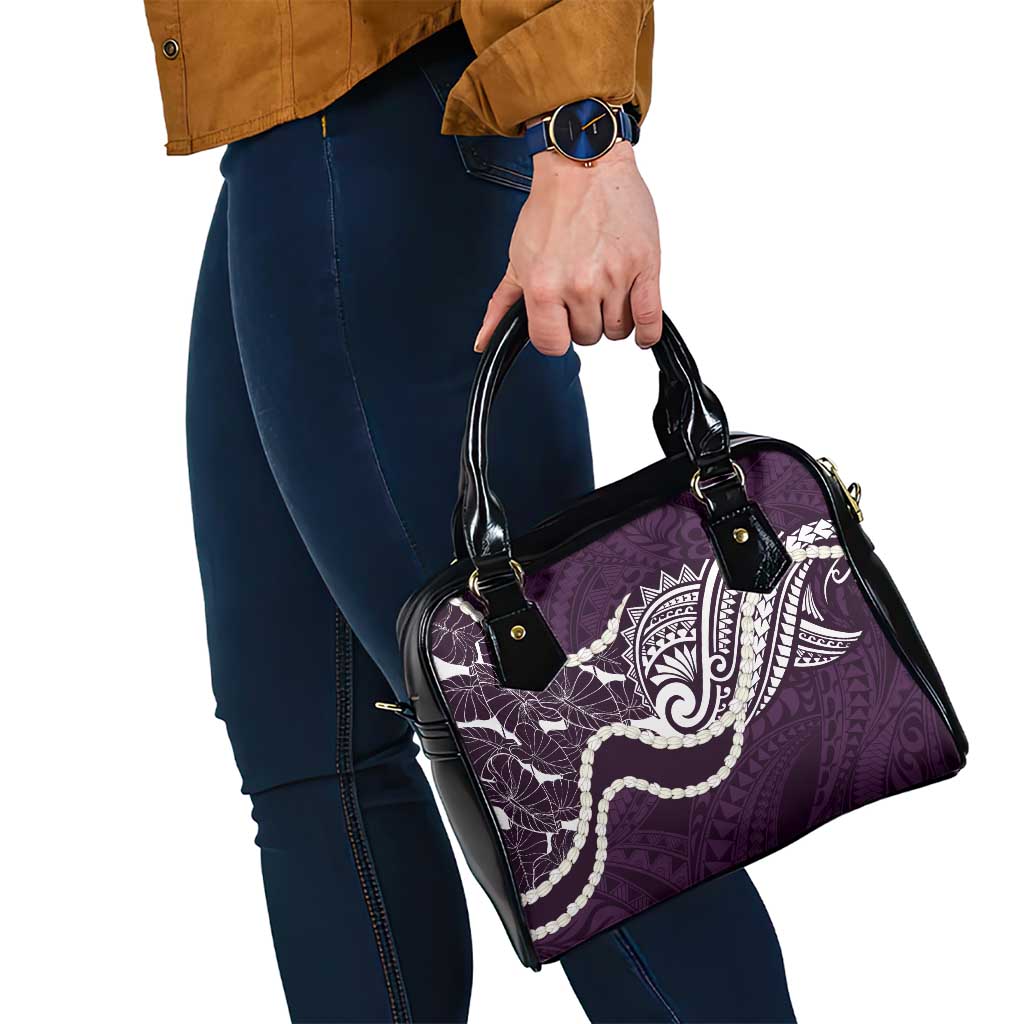 Aloha Hawaii Kalo Pikake Lei Shoulder Handbag Chest Tattoo Purple Hawaiian Pattern