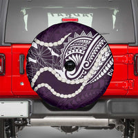Aloha Hawaii Kalo Pikake Lei Spare Tire Cover Chest Tattoo Purple Hawaiian Pattern LT14 - Polynesian Pride