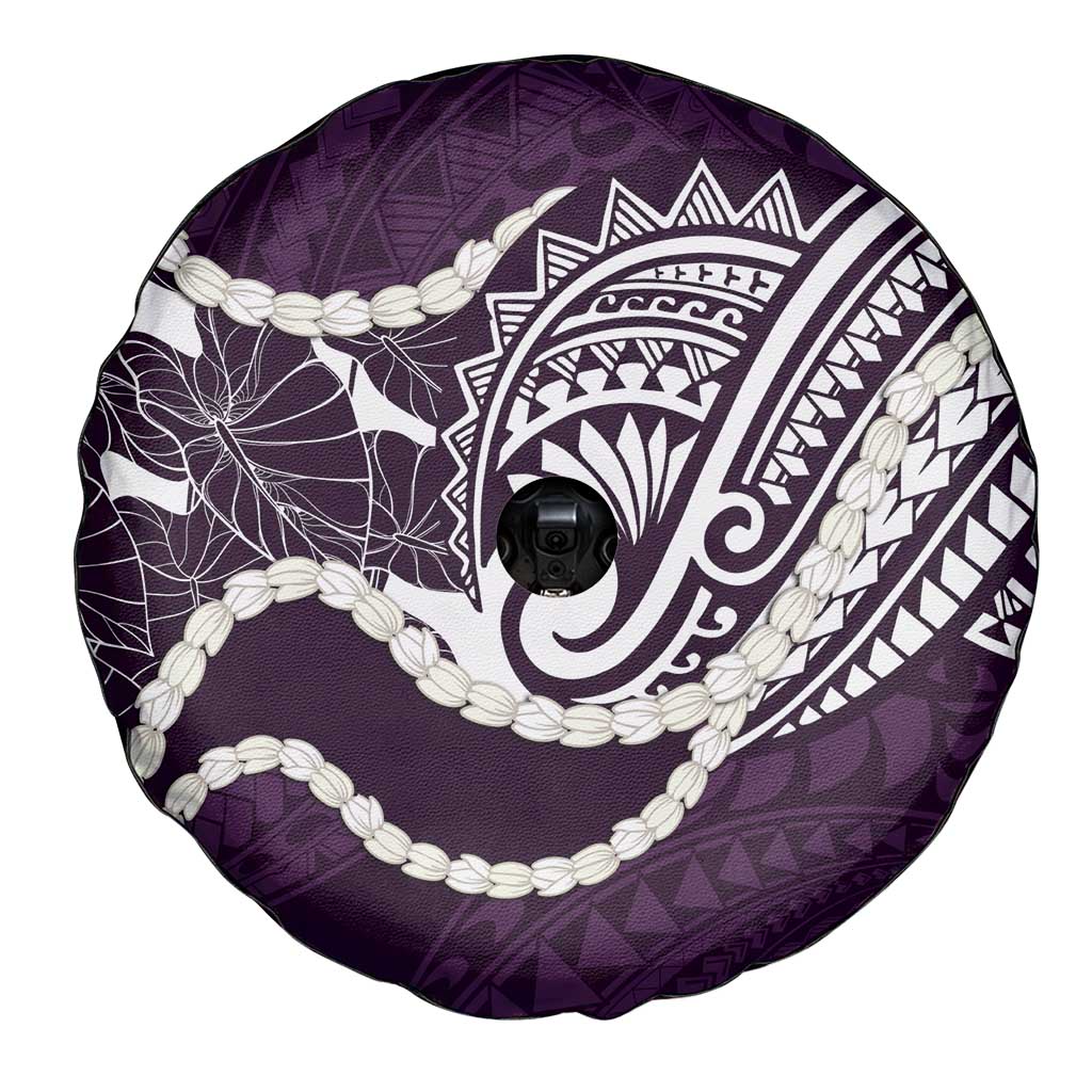 Aloha Hawaii Kalo Pikake Lei Spare Tire Cover Chest Tattoo Purple Hawaiian Pattern LT14 - Polynesian Pride