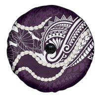 Aloha Hawaii Kalo Pikake Lei Spare Tire Cover Chest Tattoo Purple Hawaiian Pattern LT14 - Polynesian Pride