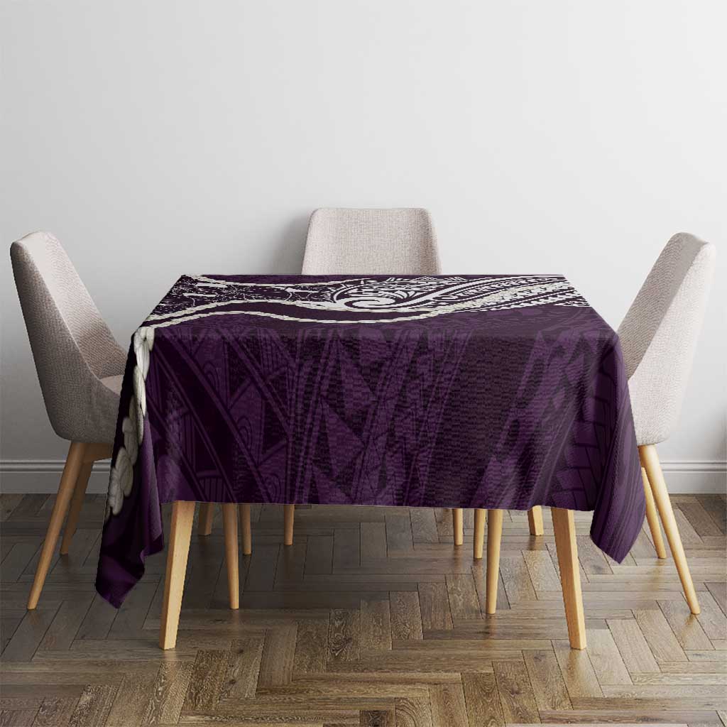 Aloha Hawaii Kalo Pikake Lei Tablecloth Chest Tattoo Purple Hawaiian Pattern