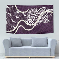Aloha Hawaii Kalo Pikake Lei Tapestry Chest Tattoo Purple Hawaiian Pattern