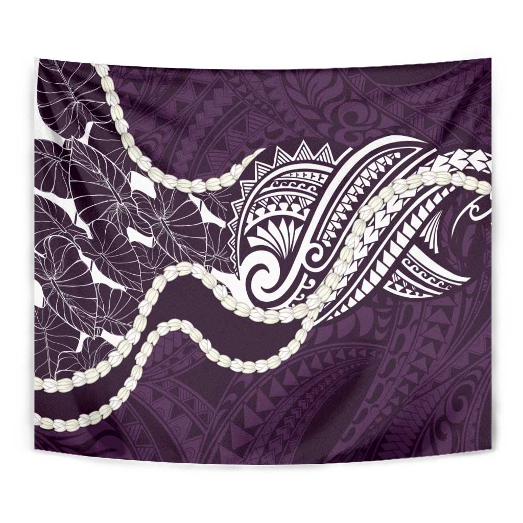 Aloha Hawaii Kalo Pikake Lei Tapestry Chest Tattoo Purple Hawaiian Pattern
