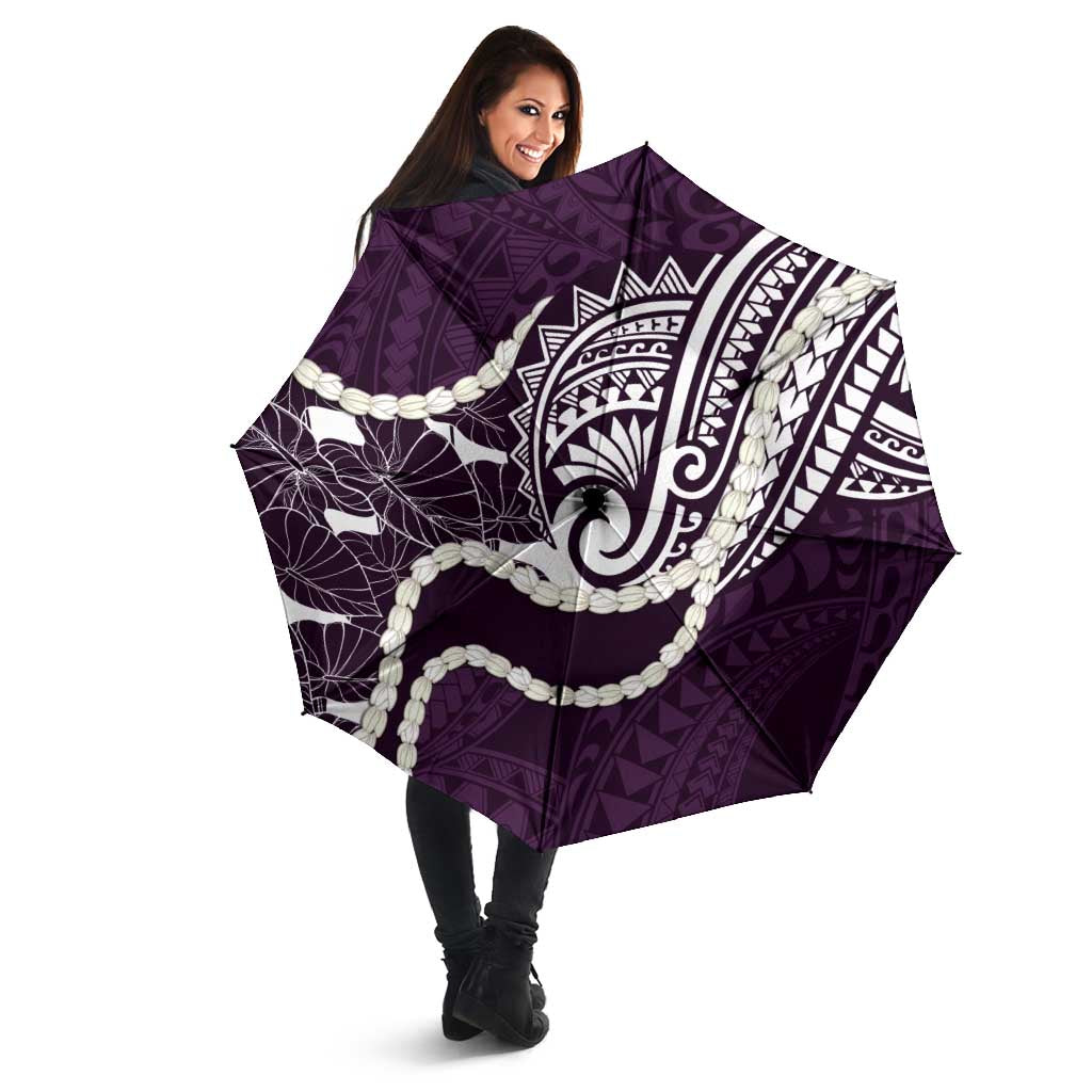 Aloha Hawaii Kalo Pikake Lei Umbrella Chest Tattoo Purple Hawaiian Pattern