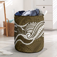 Aloha Hawaii Kalo Pikake Lei Laundry Basket Chest Tattoo Gold Hawaiian Pattern LT14 Gold - Polynesian Pride