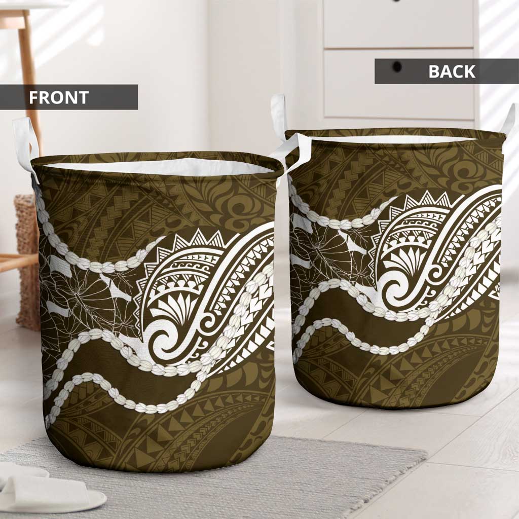 Aloha Hawaii Kalo Pikake Lei Laundry Basket Chest Tattoo Gold Hawaiian Pattern LT14 - Polynesian Pride