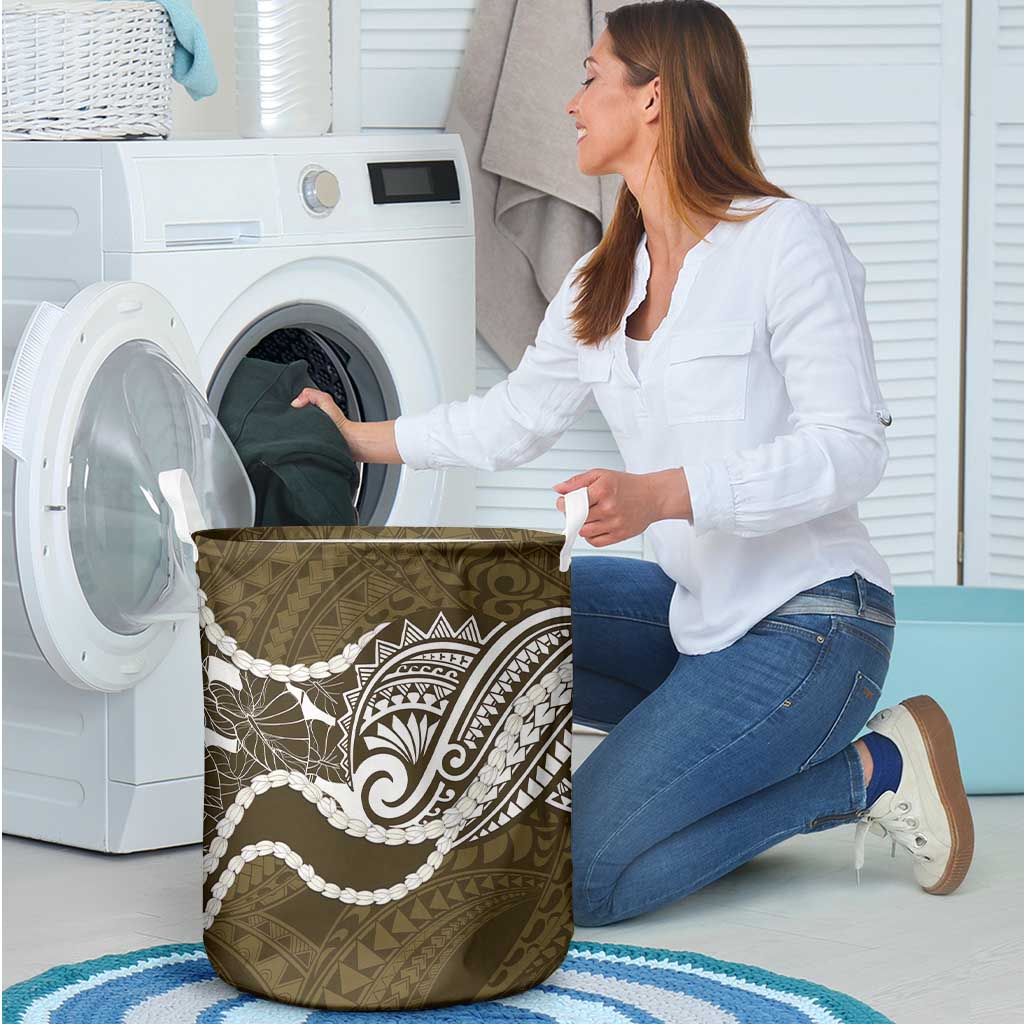 Aloha Hawaii Kalo Pikake Lei Laundry Basket Chest Tattoo Gold Hawaiian Pattern LT14 - Polynesian Pride