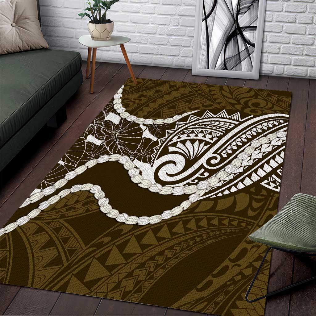 Aloha Hawaii Kalo Pikake Lei Area Rug Chest Tattoo Gold Hawaiian Pattern