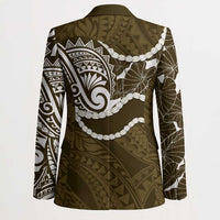 Aloha Hawaii Kalo Pikake Lei Blazer Chest Tattoo Gold Hawaiian Pattern LT14 - Polynesian Pride