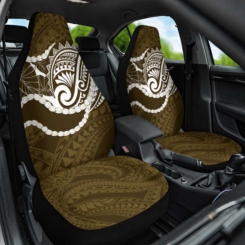 Aloha Hawaii Kalo Pikake Lei Car Seat Cover Chest Tattoo Gold Hawaiian Pattern