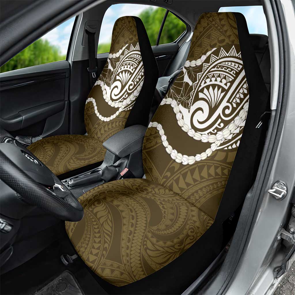 Aloha Hawaii Kalo Pikake Lei Car Seat Cover Chest Tattoo Gold Hawaiian Pattern