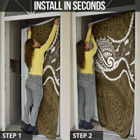 Aloha Hawaii Kalo Pikake Lei Door Cover Chest Tattoo Gold Hawaiian Pattern